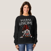 Cute Mama Gnomes check red Plaid pattern Christmas スウェットシャツ (正面フル)