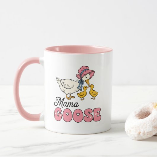 Cute Mama goose word art マグカップ (ドーナツ)
