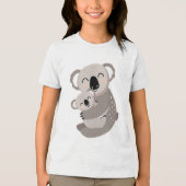 Cute Mama Koala Hugging Baby Joey Illustration トライブレンドＴシャツ (正面)