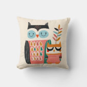 Cute Mama Owl& Baby Owlet Whimsical Nursery  クッション (正面)