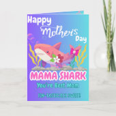 Cute Mama Shark Happy Mother's Day Card - Fin-tast カード (正面)