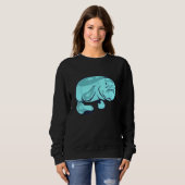 Cute Manatee  Aquatic Animal Sea Animal Manatee スウェットシャツ (正面フル)