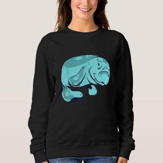 Cute Manatee  Aquatic Animal Sea Animal Manatee スウェットシャツ (正面)