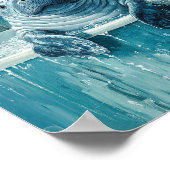 Cute Manatee in Bubble Bath Poster ポスター (角)