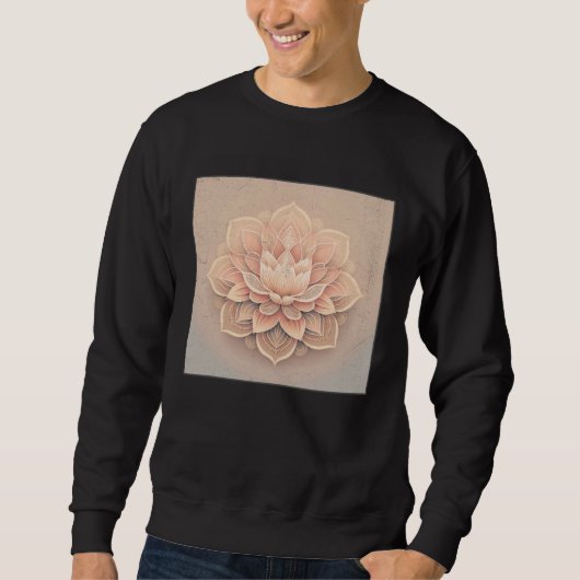Cute Mandala Lotus Flower Illustration Unique Wome スウェットシャツ (正面)