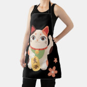 Cute Maneki Neko Lucky Cat エプロン (インサイチュ)
