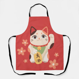 Cute Maneki Neko Lucky Cat エプロン