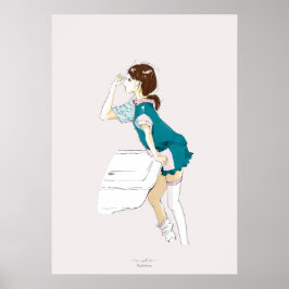 Cute Manga Style Daily Life Illustration ポスター