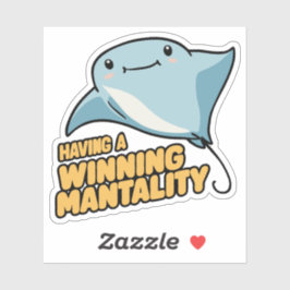 Cute Manta Puns Having A Winning Mantality シール