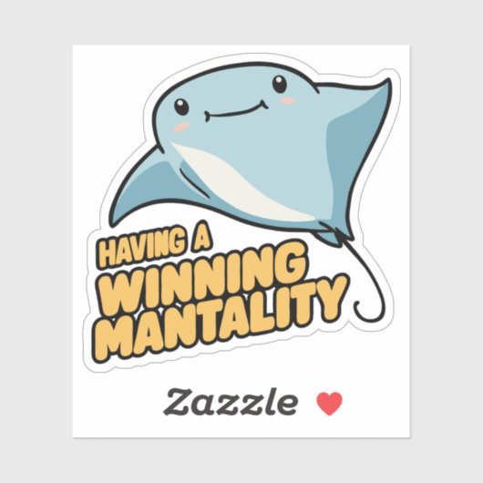 Cute Manta Puns Having A Winning Mantality シール (シート)
