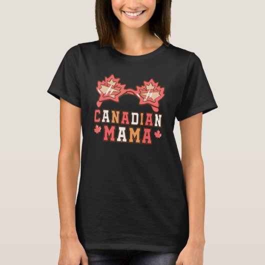 Cute Maple Leaf Sunglasses Canada Day Canadian Mam Tシャツ (正面)