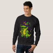 Cute Mardi Gras Alligator for Kids or Adults スウェットシャツ (正面フル)
