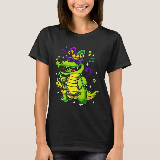 Cute Mardi Gras Alligator for Kids or Adults Tシャツ (正面)