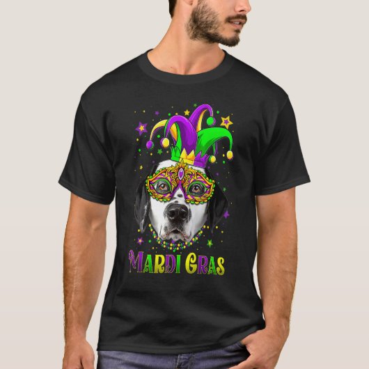Cute Mardi Gras Carnival Dalmatian Dog Mardi Gras Tシャツ (正面)