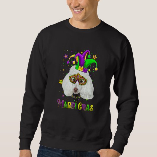Cute Mardi Gras Carnival Poodle Dog Mardi Gras スウェットシャツ (正面)