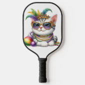 CUTE MARDI GRAS DRESSED KITTY CAT ピックルボールラケット (正面)