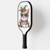 CUTE MARDI GRAS DRESSED KITTY CAT ピックルボールラケット (左)