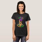 Cute Mardi Gras German Shepherd Dog Dad Dog Mom Ma Tシャツ (正面フル)