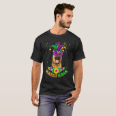 Cute Mardi Gras German Shepherd Dog Dad Dog Mom Ma Tシャツ (正面フル)