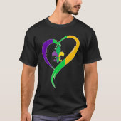 Cute Mardi Gras Heart Funny Fleur-De-Lis Mardi Gra Tシャツ (正面)