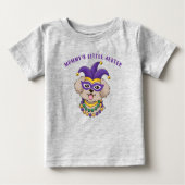 Cute Mardi Gras Puppy Dog Custom Text ベビーTシャツ (正面)