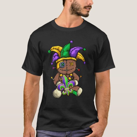 Cute Mardi Gras Voodoo Wearing Mardi Gras Costume Tシャツ (正面)