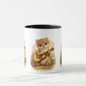 Cute Marten Guitar Mug – Musical Woodland Animal マグカップ (中央)
