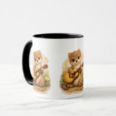 Cute Marten Guitar Mug – Musical Woodland Animal マグカップ (正面左)