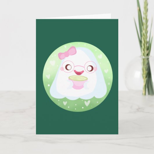 Cute Matcha Latte Ghost カード (正面)