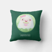 Cute Matcha Latte Ghost クッション (裏面)