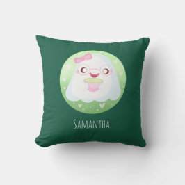 Cute Matcha Latte Ghost クッション