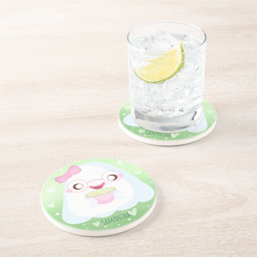 Cute Matcha Latte Ghost コースター (側面)