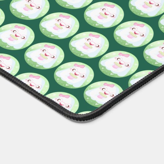 Cute Matcha Latte Ghost デスクマット (コーナー)