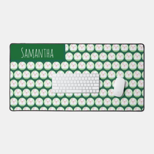 Cute Matcha Latte Ghost デスクマット (キーボード&マウス)