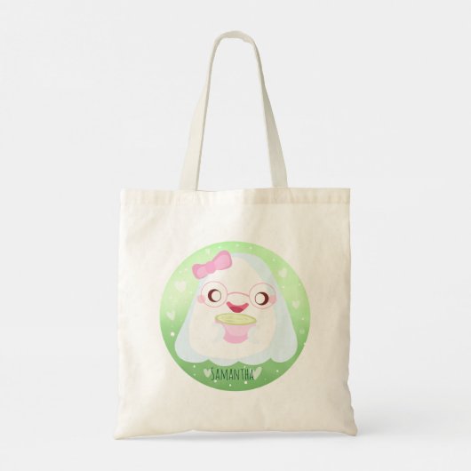Cute Matcha Latte Ghost トートバッグ (裏面)