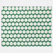 Cute Matcha Latte Ghost フリースブランケット (正面(横))