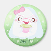 Cute Matcha Latte Ghost マグネット (正面)