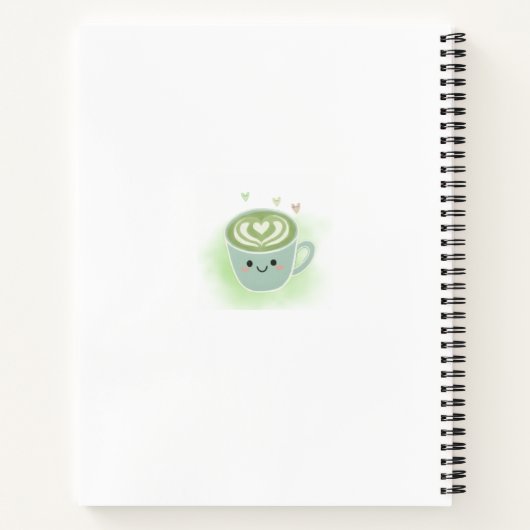 Cute Matcha Latte Pastel Green Spiral Notebook ノートブック (裏面)