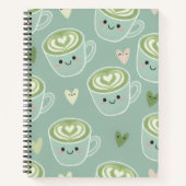 Cute Matcha Latte Pastel Green Spiral Notebook ノートブック (正面)