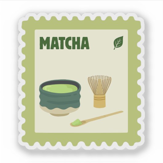 Cute Matcha Stamp シール (正面)