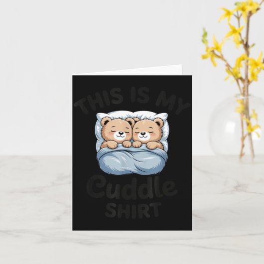 Cute Matching Bear This Is My Cuddle  カード (黄色い花)