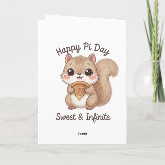 Cute Math Nerd Bear with Pie カード (裏面)