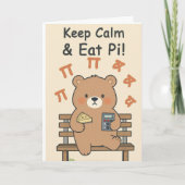 Cute Math Nerd Bear with Pie カード (正面)