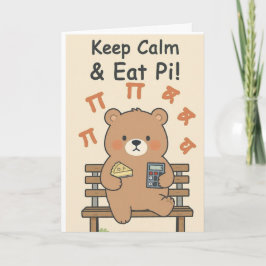 Cute Math Nerd Bear with Pie カード
