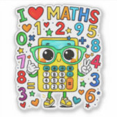 Cute Math Owl Sticker for Kids School Fun シール (正面)