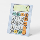 Cute Maths Calculator Desk Art for Kids 台座サイン (正面)