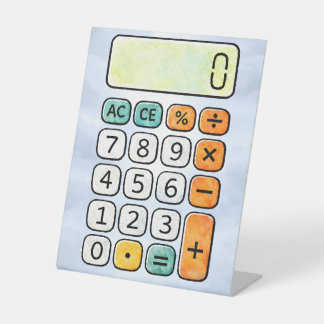 Cute Maths Calculator Desk Art for Kids 台座サイン