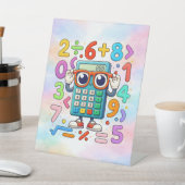 Cute Maths Calculator Desk Art for Kids 台座サイン (インサイチュ)
