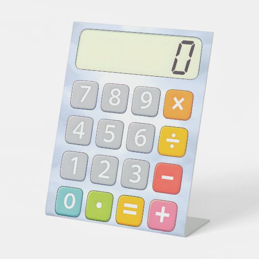 Cute Maths Calculator Desk Art for Kids 台座サイン (正面)