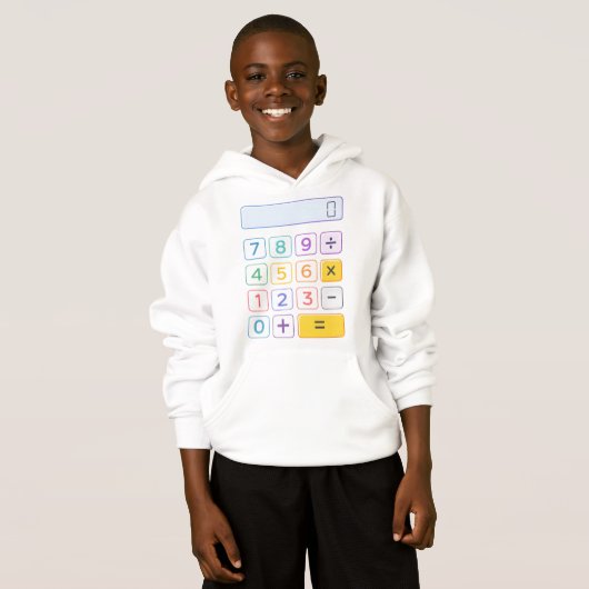 Cute Maths Calculator Hoodie for Kids School (正面フル)
